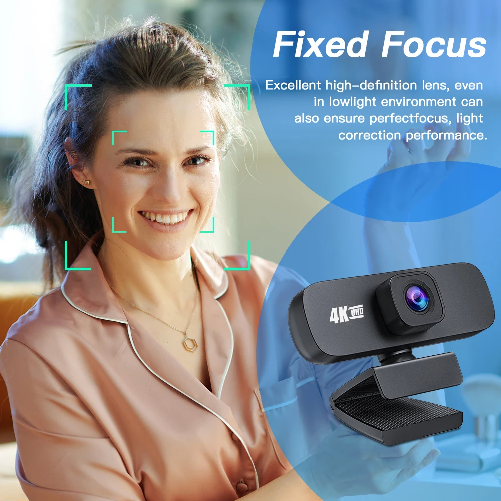 

Webcam 4K Web Cam 2K Camera With Microphone Full HD 1080P USB Webcamera For PC Desktop Mac Work Conference Live Streaming Video
