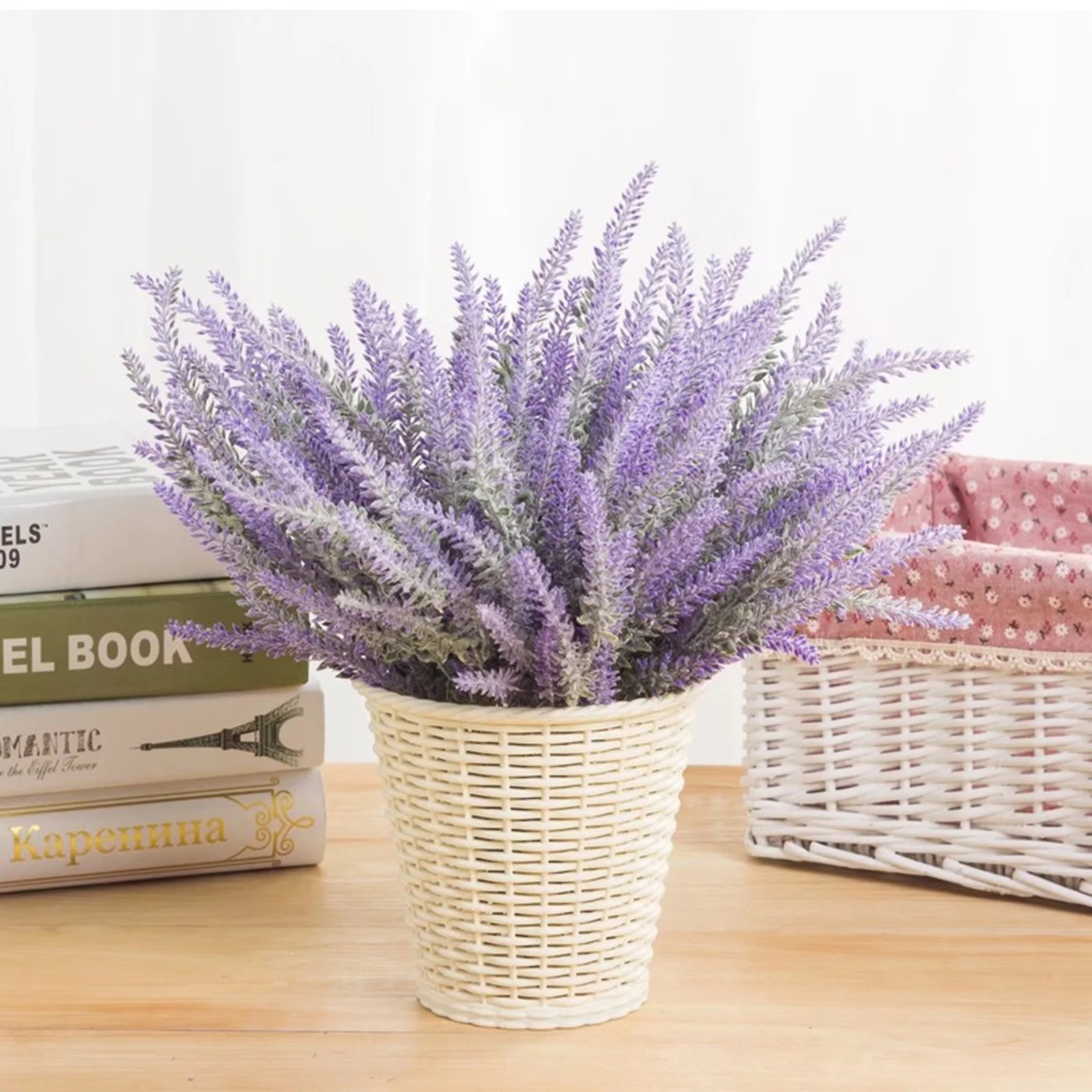 

Lavender Artifical Flower Plastic Potted Wheat Ears For Home Wedding Kitchen Garden Patio Simulation Bouquet Plant Flowers