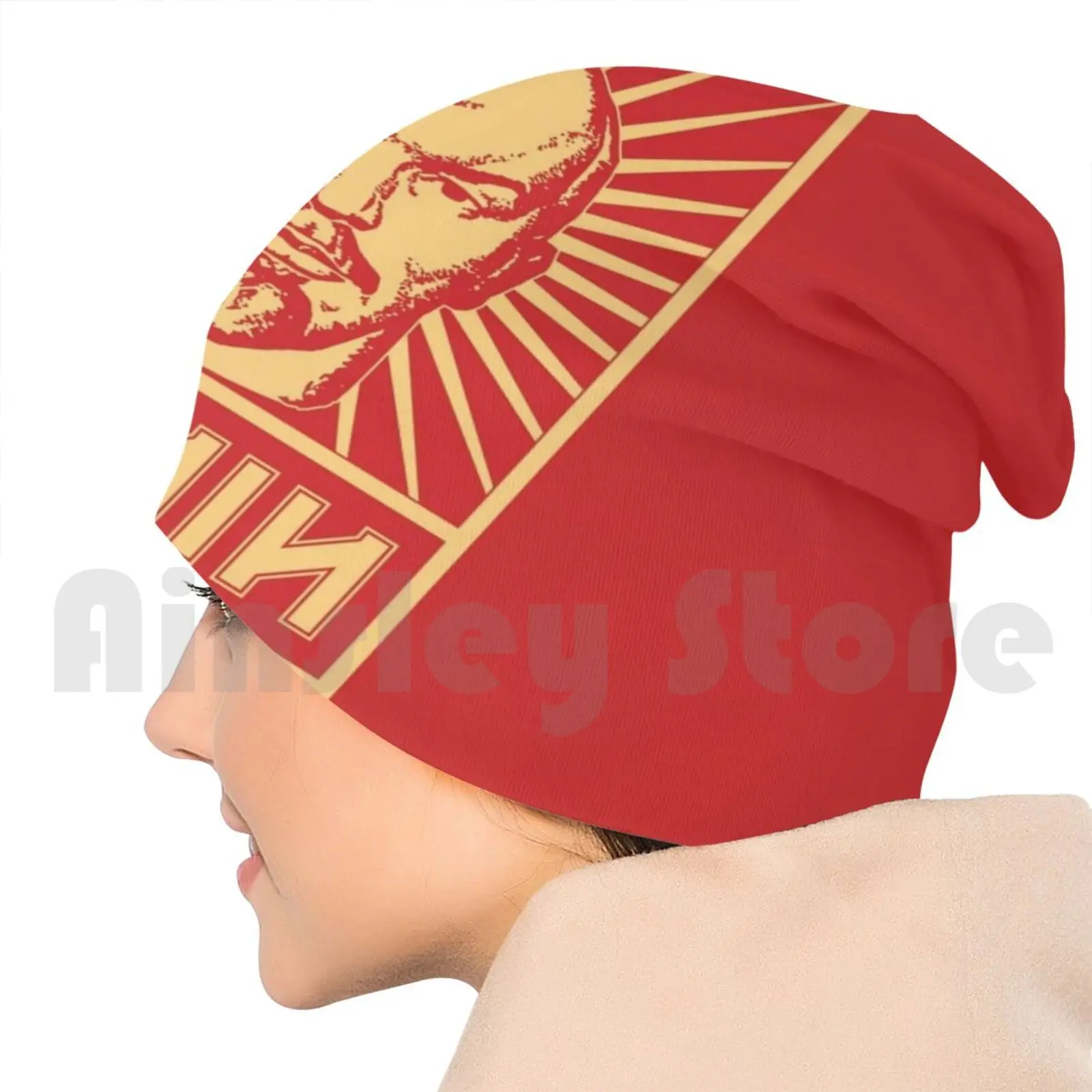 Винтажная вязаная шапка советской пропаганды Ленина, комфортная, коммунистическая, коммунизм, Сталин, Маркс, социализм.