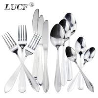 lucf classic brief 3 style stainless steel western cutlery dinnerware 4pcs standard set exquisite table utensil for home kitchen