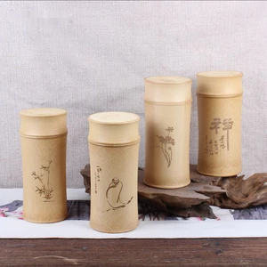 Bamboo tea pot carbonized bamboo tea pot portable bamboo vase type tea pot