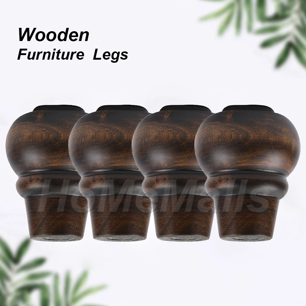 

1/2/4/8 Piece Eucalyptus Gourd Foot Bathroom Cabinet Sofa Bed Cabinet Wooden Foot Simple Furniture Support Foot Accessories