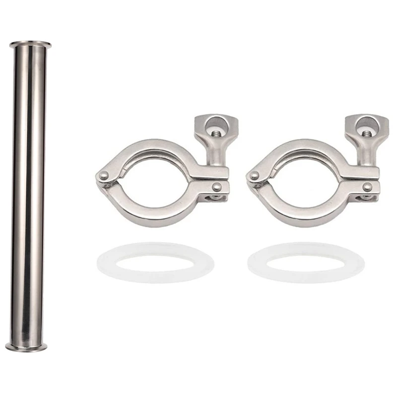 

JFBL Лидер продаж, 2 дюйма, тройной зажим 51 мм, наружный диаметр трубы, санитарная катушка, длина трубы 458 мм с 2 тройными зажимами, стальной один...