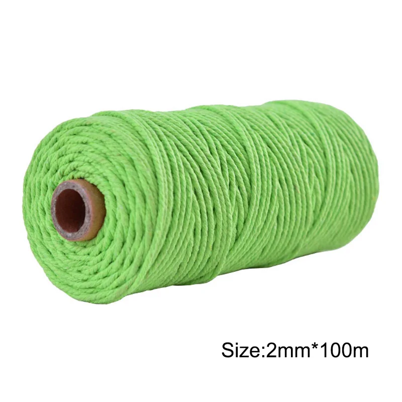 Лидер продаж 2 мм 100% хлопковый шнур витой Цветной Шнур Веревка бежевый Craft макраме