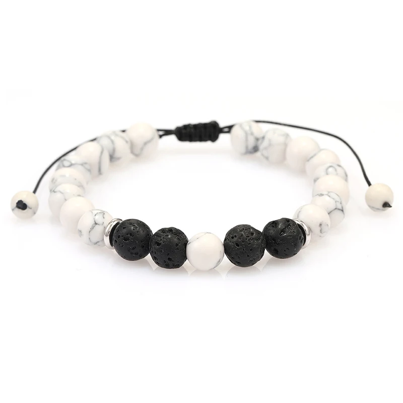 Регулируемый браслет из натурального камня для мужчин и женщин ручная работа