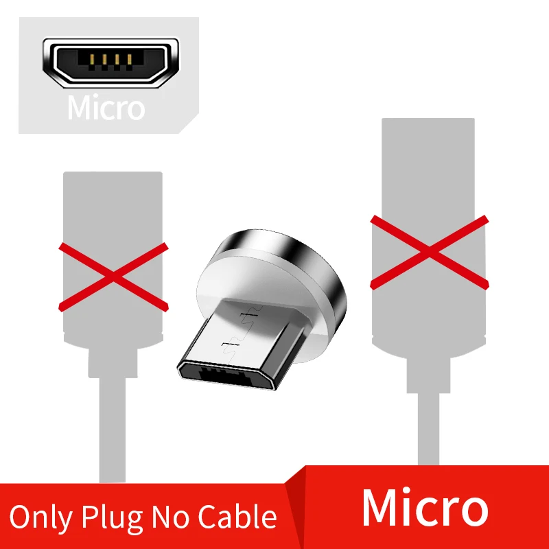 Baseuer QC 3,0 3A локоть l-образный Магнитный кабель Micro usb type C для Xiaomi Redmi; Huawei samsung магнит для iPhone 90 градусов - Цвет: Only Plug for Micro