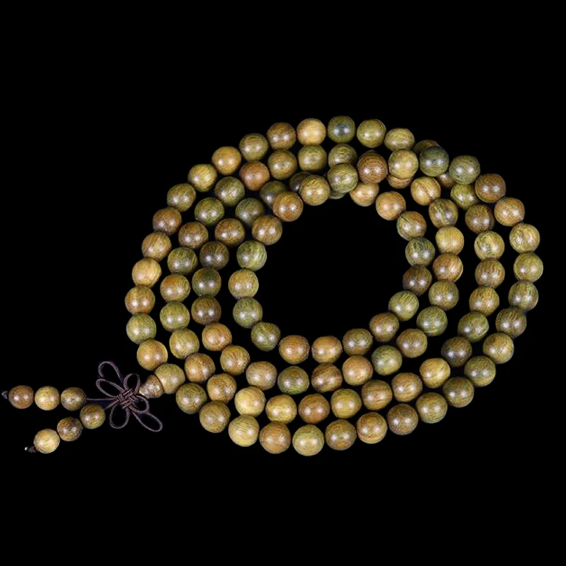 

Natural Sandalwood Beads Rosary Necklace 8mm Handmade Elastic Bracelet