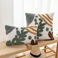 leaves home decor cushion cover tufted plant stylish pillow cover 45x45cm30x50cm for sofa bed chair living room bed room