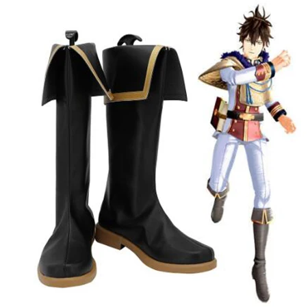 Обувь для костюмированной вечеринки с черным клевером Yuno Черная обувь взрослых