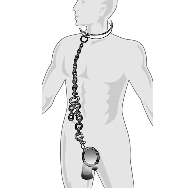 Раб БДСМ бондаж металлический ошейник на шею чокер с устройство cbt экстремальное