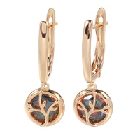 womens fashion 585 rose gold earrings natural zircon drop flower earrings jewelry best gift for friend accessories