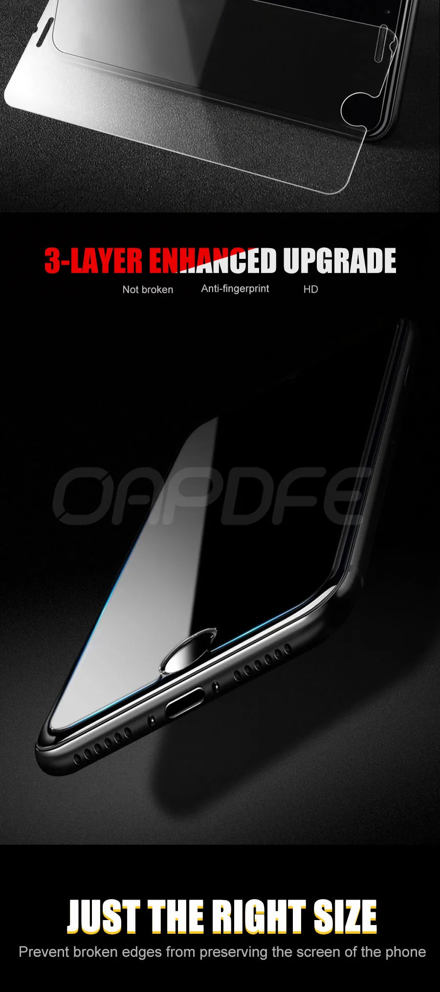 0,22 мм 9H закаленное стекло на iPhone 8 7 6 6S Plus 5 5S SE 4S протектор экрана для iPhone X XR XS Max защитный чехол Flim