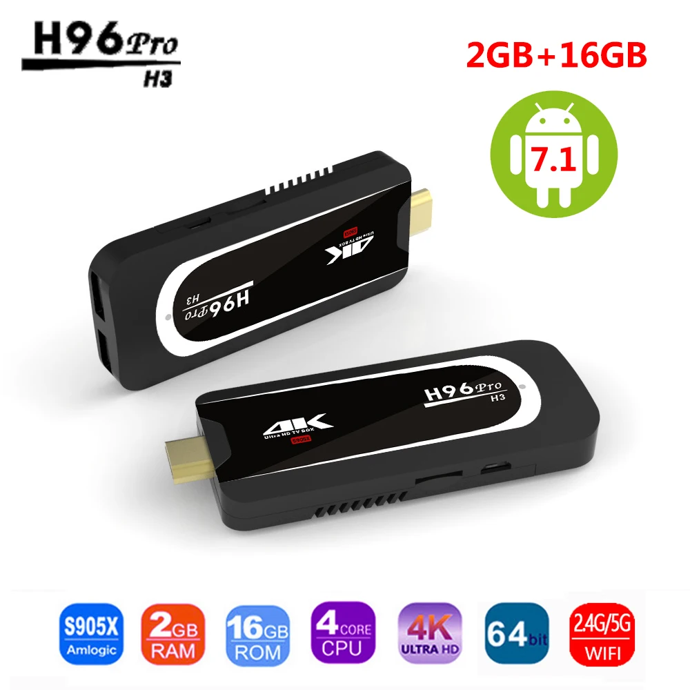 Мини ПК H96 Pro H3 с четырехъядерным процессором Amlogic S905X 2 Гб ОЗУ 16 ПЗУ Смарт ТВ