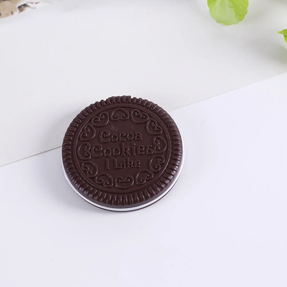 Fashion Chocolate Cookies Compact Pocket Mirror Cosmetic with Comb Makeup Accessories (Dark Coffee) | Красота и здоровье