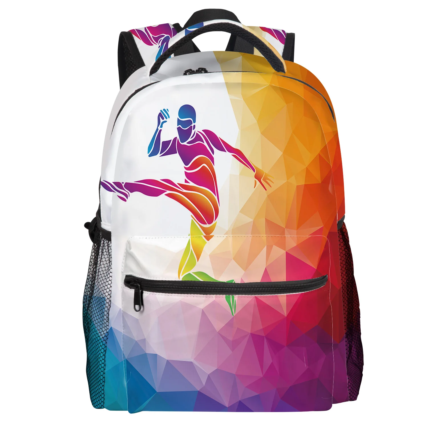 Geometric Football Backpack College Students Wear Resistance Laptop Book Bag Casual Sports Bags School | Багаж и сумки