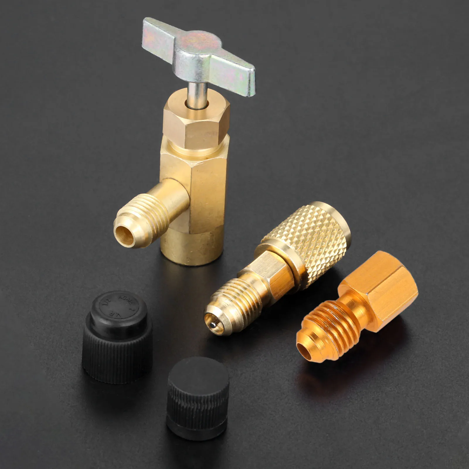 Mtsooning 5 шт. R-1234yf Can Tap набор фитингов для адаптера R134a R12 1/4 SAE 1/2 дюйма ACME LH Для