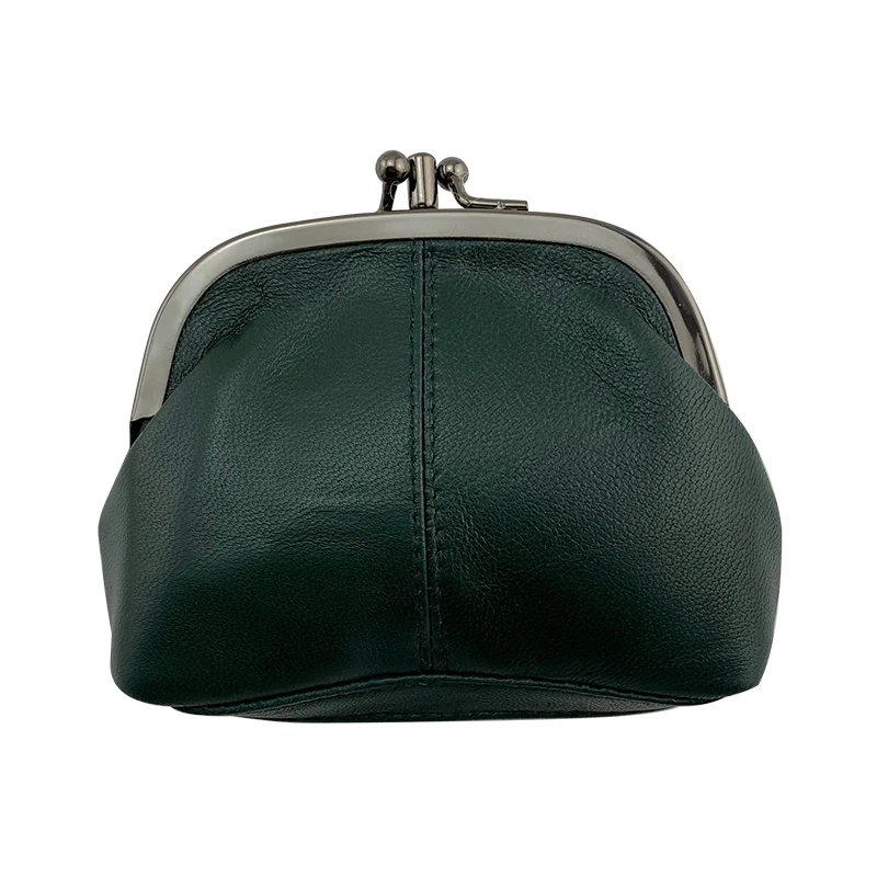 dark green0545 NICOLE& CO, кошелек для монет из натуральной кожи, Женский кошелек из овечьей кожи, кошелек с металлическим замком, держатель для карт, кошелек на молнии, маленькая сумка - Цвет: dark green0545
