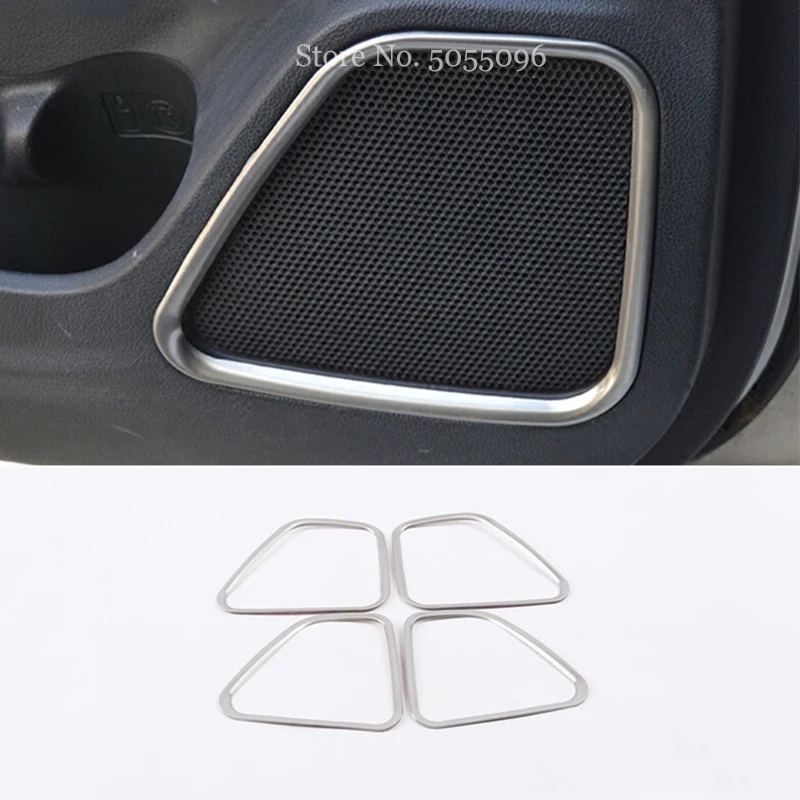 

For Mitsubishi Outlander 2014-2016 Stainless steel Car Door Audio Speaker Ring Frame Cover Trim Sticker Styling Accessories 4pcs