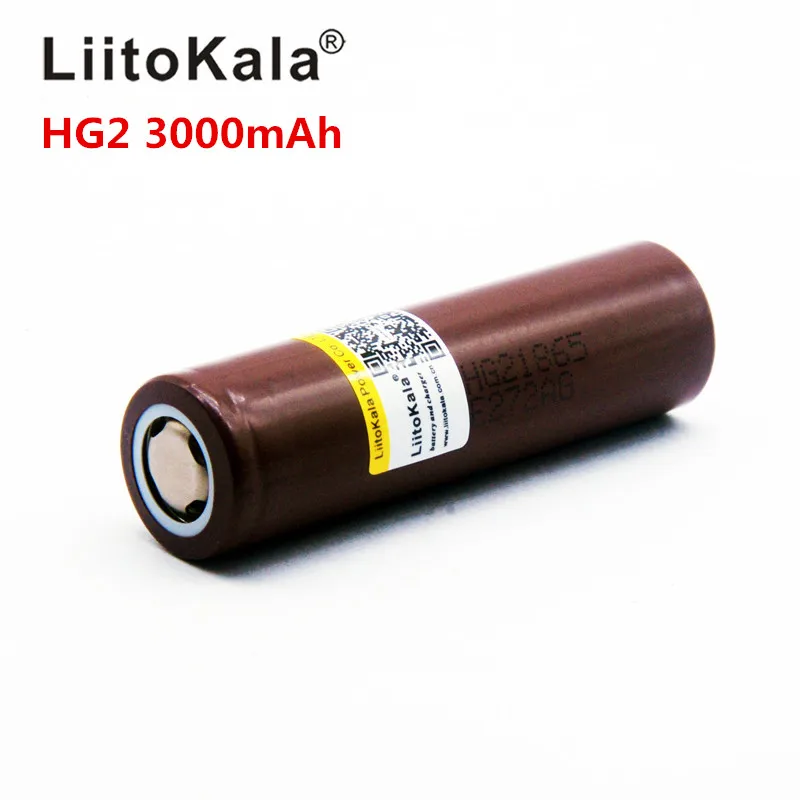 LiitoKala для HG2 18650 18650 3000 mAh перезаряжаемый аккумулятор для электронных сигарет высокого разряда, 30A высокий ток