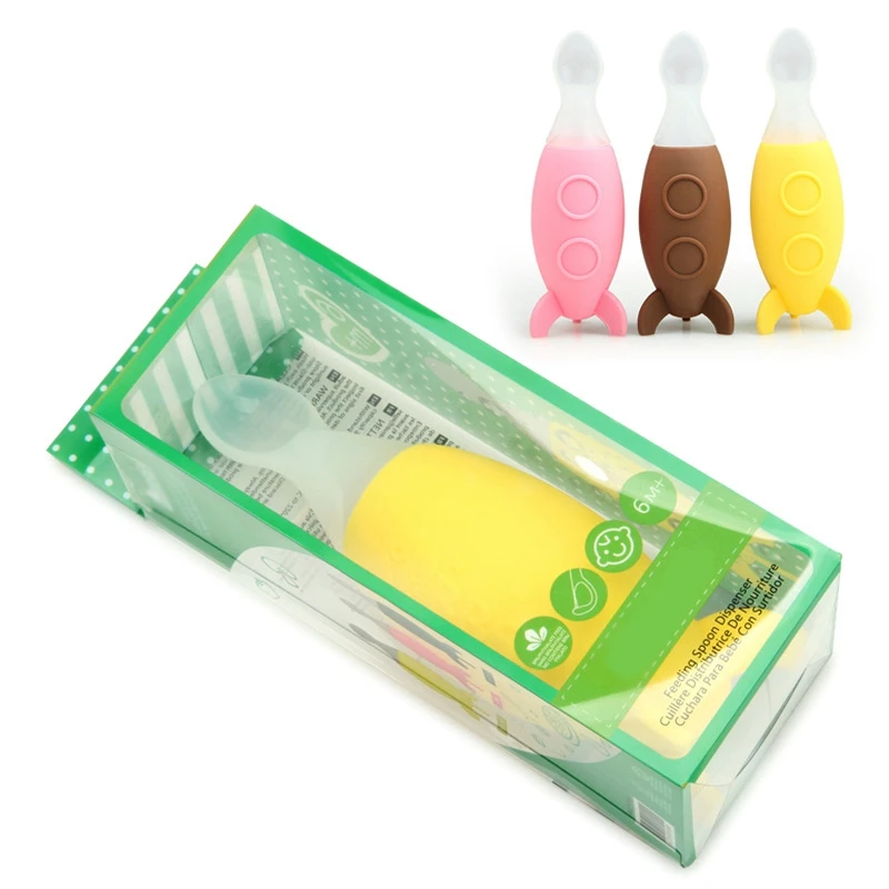 

Baby Food Feeder Pacifier Silicone Squeeze Feeding Spoon with Replacement Nipple Teething for Child Solid Food Dispensing 111