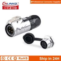 cnlinko lp12 4pin m12 ip67 waterproof power connectors aviation plug socket male female for medical agriculture mining industry
