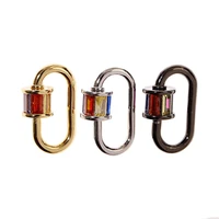 3pcs copper diy jewelry screw clasps colorful lock connector for bracelet and necklace