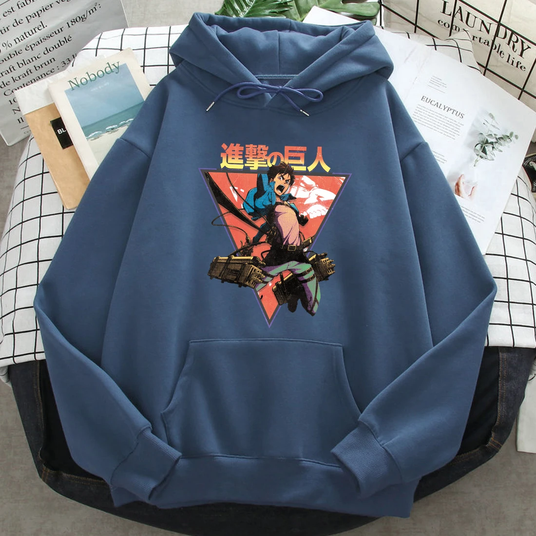 

Attack On Titan Print Hoodie Man Women Casual Loose Hooded Pullover Long Sleeve Pocket Fleece Anime Sweatshirts Vintage Clothes