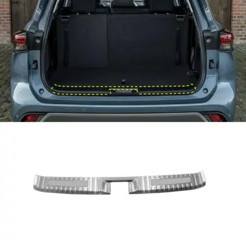 

Steel Silver Inner Rear Bumper Guard Plate Trim For Toyota Highlander 2020-2021