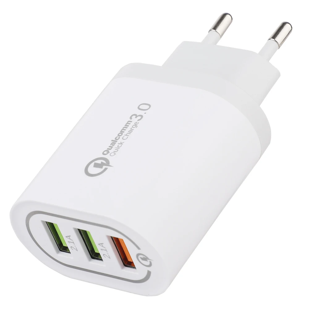 3 USB зарядное устройство QC3.0 быстрое зарядное устройство для iPhone X 8 7 Xiaomi Mi 8 Быстрый Настенный адаптер зарядное устройство для мобильного телефона s EU штекер