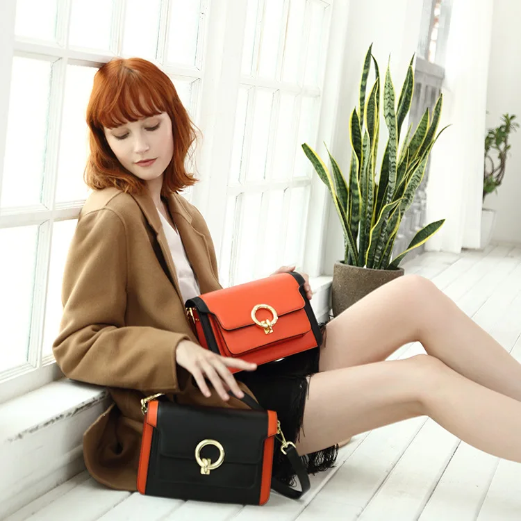 Новый стиль женская сумка из воловьей кожи на одно плечо с косой и маленькой