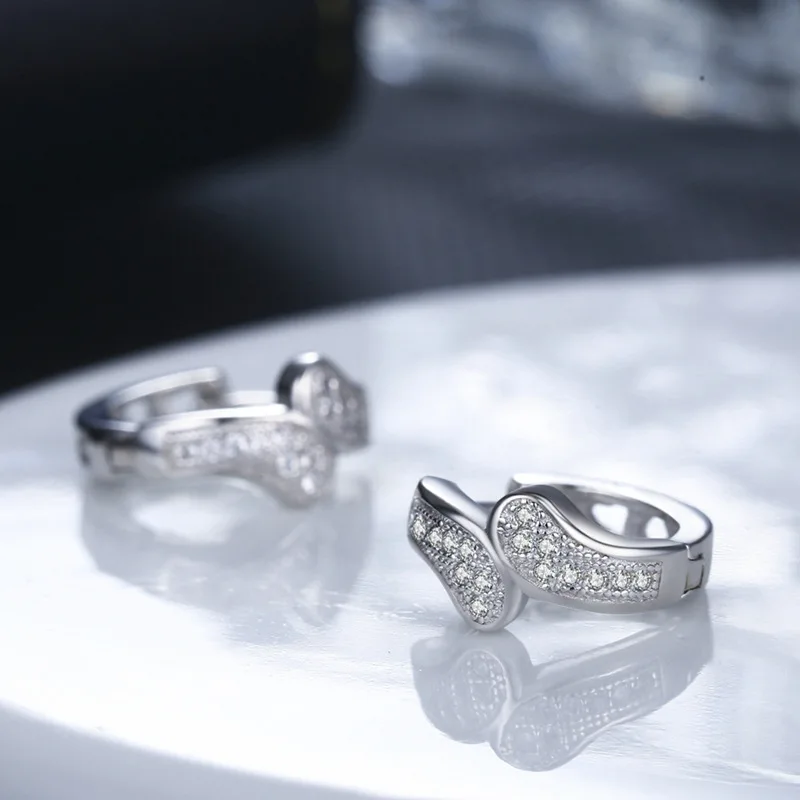 

Classic Silver Color Round White Zircon Dangle Earring Bride Wedding Jewelry Crystal Drop Earring Trendy Charm Women Jewelry