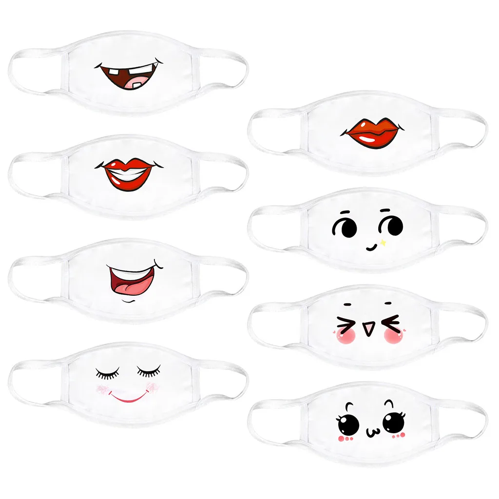Unisex Kawaii Cartoon 3D Mask Dustproofs Fashion Printing Can Be Washed Cotton Face Mouth mascarillas para niños #j2s | Аксессуары для
