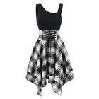 Женское мини-платье с открытыми плечами, элегантное вечернее платье вечерние рукавов с перекрестной шнуровкой и сетчатым принтом, асимметричное платье, лето 2021