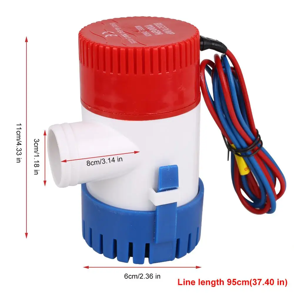 

1100GPH 12V Electric Marine Submersible Bilge Sump Water Pump With Switch For Boat CSV