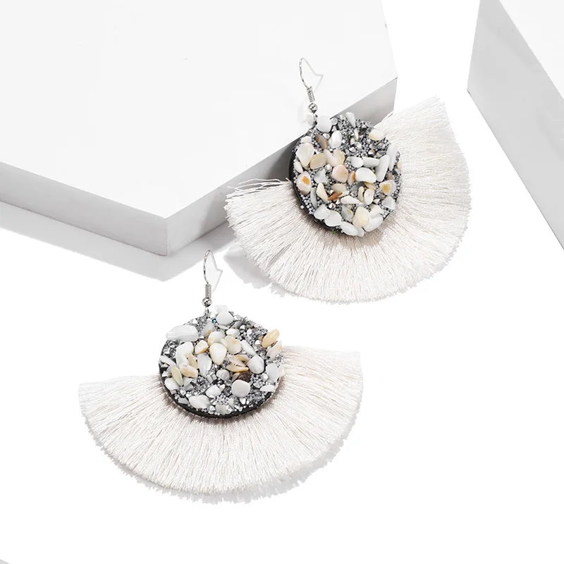 Массивные стильные ювелирные изделия серьги с большими кисточками для женщин
