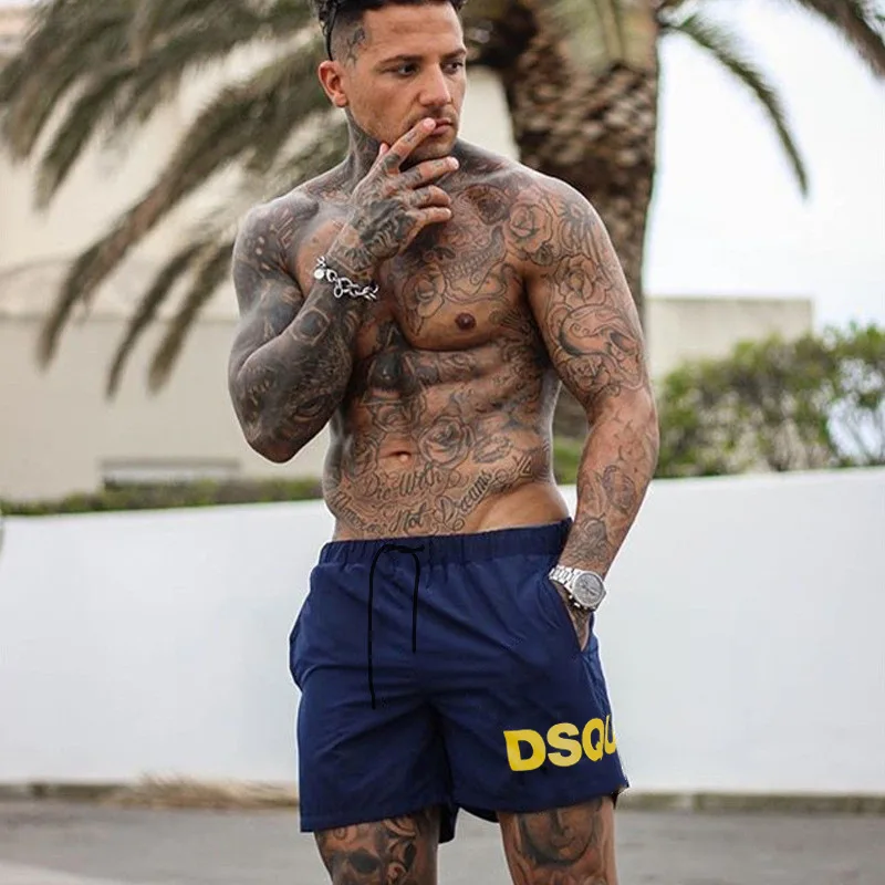 

2021 brand men's summer shorts new men's fitness shorts men's casual beach shorts running gym jogging cool Bermuda men's shorts