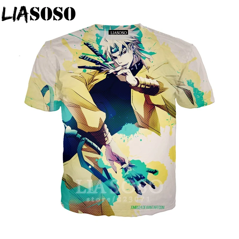 LIASOSO для мужчин женщин Kujo Jotaro Толстовка 3D принт аниме JoJo Необычные Приключения Футболка короткий рукав уличный Топ пуловер A317-07 - Цвет: 4