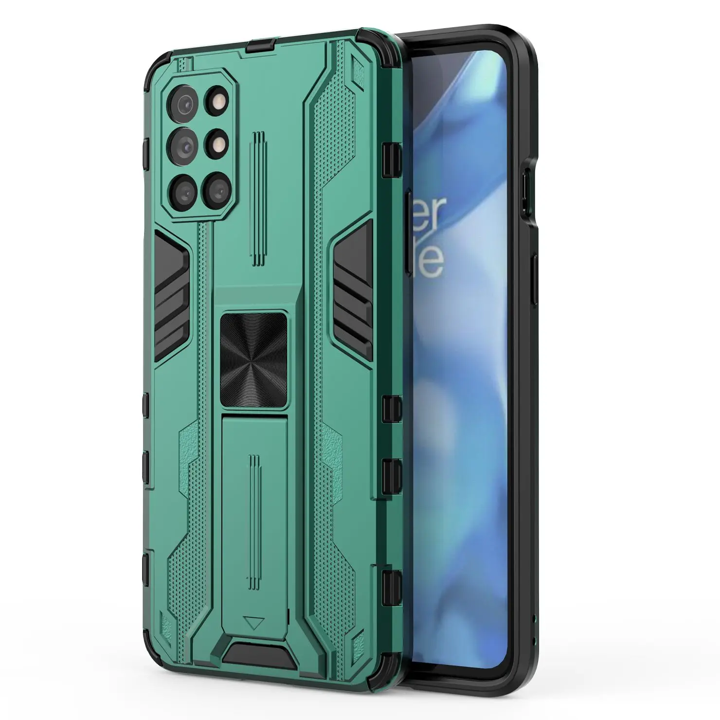 

Luxury Anti-fall Shockproof Heavy Protection Armor Invisible Magnetic Bracket Phone Case For OnePlus Nord N200 9R PC Back Cover