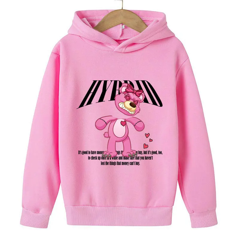 

Детская толстовка kawaii, модный свитер, Гильотинный медведь, узор, осень и зима, теплый пуловер, флисовая куртка с длинными рукавами