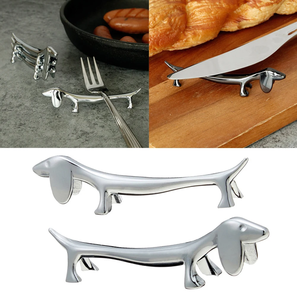 

Dog Shape Chopsticks Holder Stainless Steel Chopsticks Rest Kitchen Gadgets Cutlery Shelf Table Decoration masterly