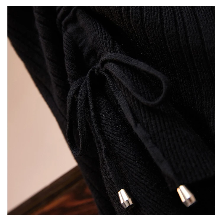 Женский трикотажный джемпер с длинным рукавом и v образным вырезом большие