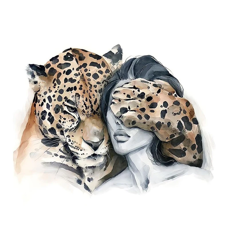 

PhotoCustom Paint By Numbers Leopard DIY Oil Painting By Numbers On Canvas Animals 60x75cm Frameless Number Painting Home Decor