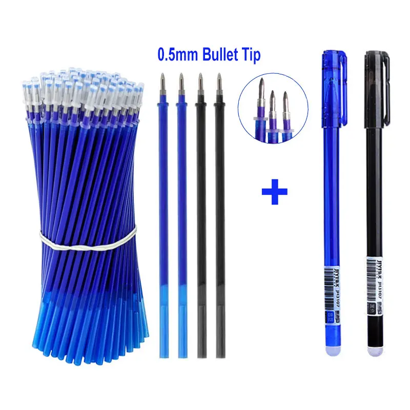 

30Pcs 50Pcs Erasable Gel Pen Refill Rod Office School Writing Stationery Tool 0.5mm Blue Black Ink Bullet Tip Washable Handle