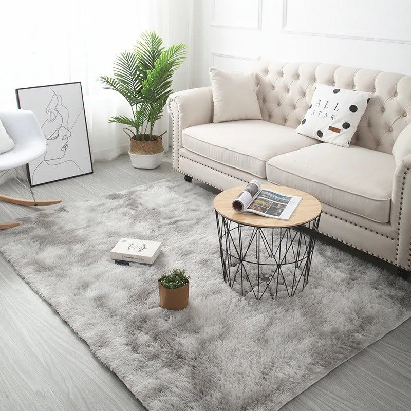light grey gradual 18 цветов Розовый Фиолетовый ковер окрашивание плюшевые мягкие ковры ковер для гостиной спальни Противоскользящие коврики для пола детский коврик для спальни - Цвет: light grey gradual