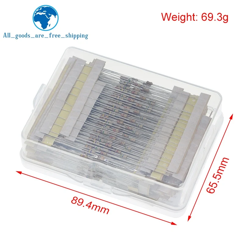 1/8W 5% 640pcs 64 Values 1R - 10MR 0.125W Carbon Film Resistor Assorted Kit Set | Электронные компоненты и