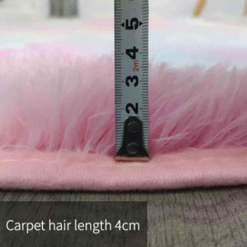 

Fluffy Round Rug Carpets for Living Room Decor Faux Fur Rugs Kids Room Long Plush Rugs for Bedroom Shaggy Area Rug Modern Mat