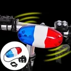 2021 Новый велосипедный фонарь передний 6 мигающий светодиод 4 звуковых полицейских труба сирены звуковой сигнал велосипедный задний фонарь велосипедный фонарь