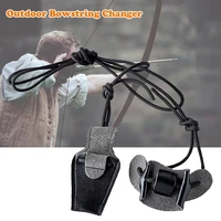 bow winding rope changer adjustable labor saving cowhide black traditional recurve bow stringer archery installation accessories