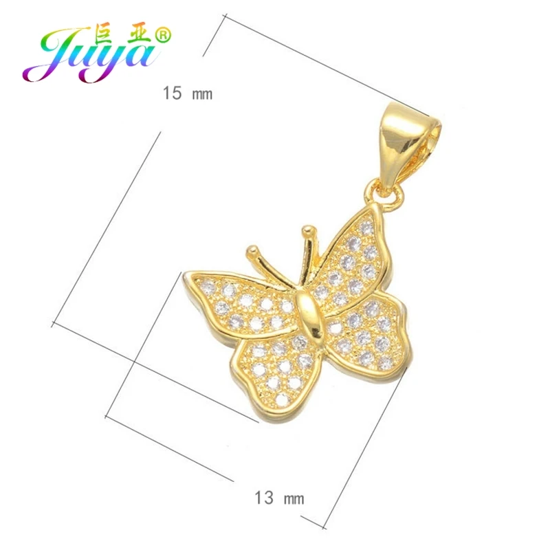 Gold Juya микро проложить Циркон Краб Микки Звезда Бабочка слон кошелек украшения с перьями для женщин девочек Мода подвеска для изготовления ожерелья - Окраска металла: Gold