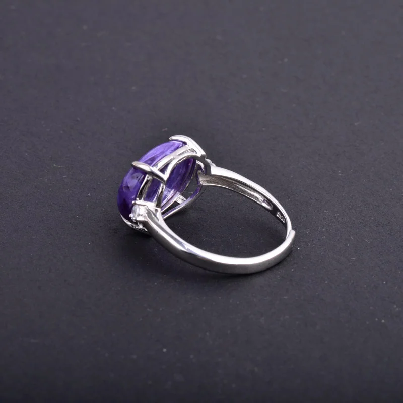 Женское и женское свадебное кольцо CSJ регулируемое из стерлингового серебра 925